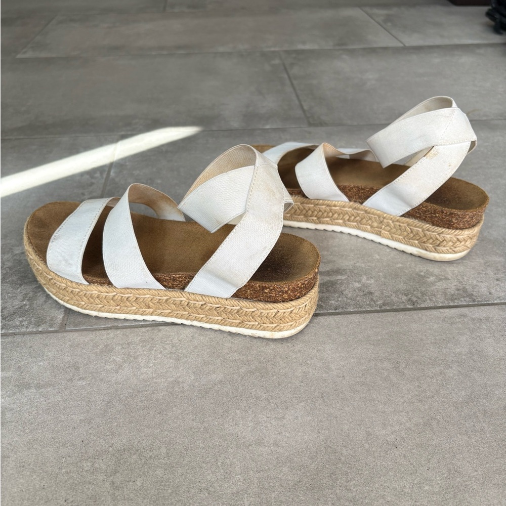 Steve Madden White and Brown Espadrille Shoes